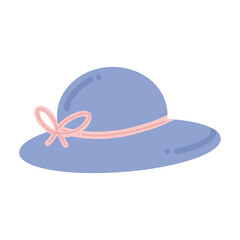 Purple Beach Hat Illustration Icon Single