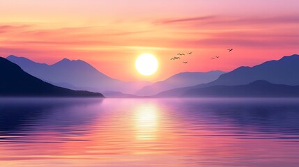 Fototapeta premium Pastel Sunset Watercolor Background. Sunrise Serenade: Soft pastel splatters in shades of pink, orange, and yellow, evoking the peaceful beauty of a sunrise over the horizon.