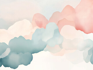 Soft Watercolour Pastel Background – Abstract Blue and Pink Gradient Texture for Elegant Design and Branding
