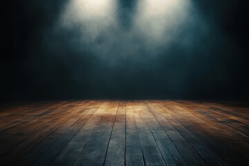 Dark background spotlights shining on the basketball arena