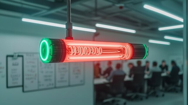 Red Neon Sign  Modern Office  Creative Think Tank  Brainstorming  Meeting  Innovation