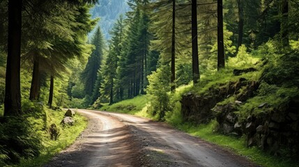 Fototapeta premium forest mountain dirt road