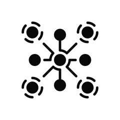 Black solid  icon for connections