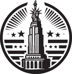 minimalist logo statue of liberty © Fadzil chao