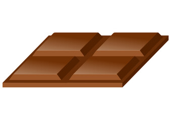 Dark chocolate bars isolated on white background, Piece of snacks bar made from cocoa with milk and sugar in vector graphic illustration style