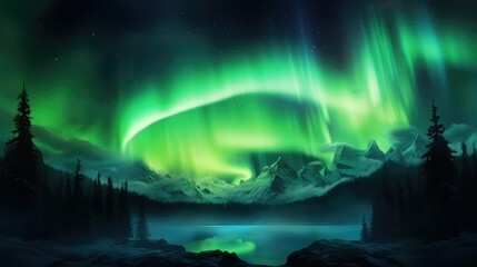Obraz premium sky green glow background