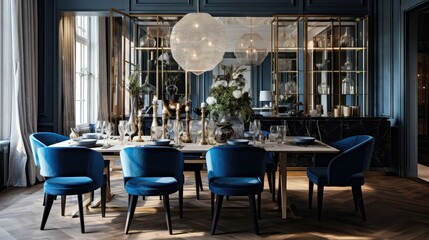 Fototapeta premium chairs blue furniture