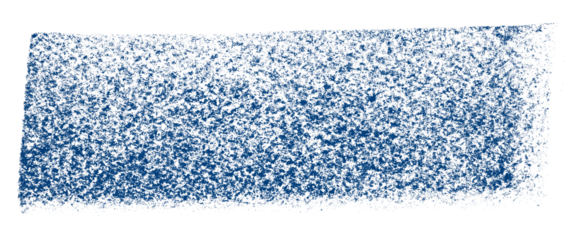 Separate blue crayon brush strokes on transparent background.