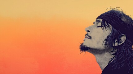 Halftone Rock Star Portrait  Grunge Music  Rebellious  Artistic