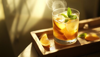 Refreshing iced tea drink
