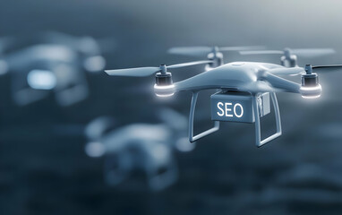 A sleek drone equipped with advanced technology, flying over a blurred background, representing innovation in the aerial industry.