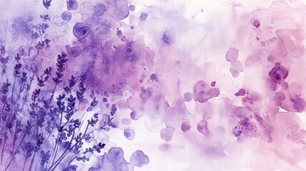 Fototapeta premium Abstract Purple And Lavender Watercolor Floral