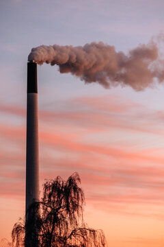 Industrial Smoke at Sunset