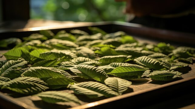 drying kratom leaves