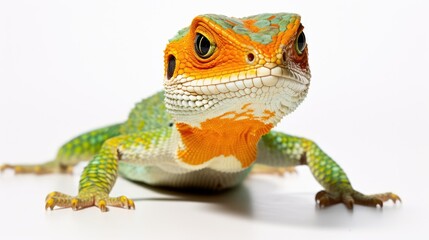 Obraz premium spots lizard white background