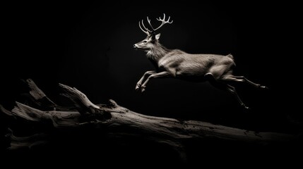 Fototapeta premium photo deer black and white