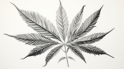design cannabis leaf drawing