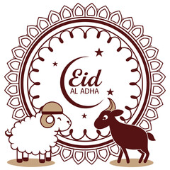 Obraz premium Eid Al Adha Badge Design 