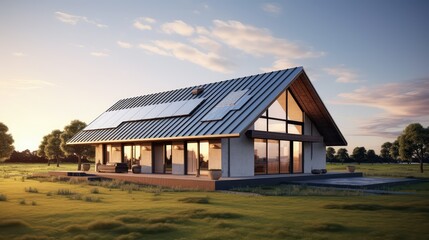 Obraz premium minimalist metal roof house