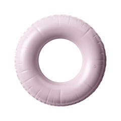 Pink inflatable swimming pool ring, isolated on a white background. Inflatable circle. 3d render. isolated pink inflatable round on white background. An isolated pink float
