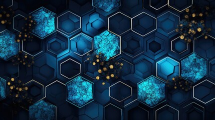 geometric black background floral