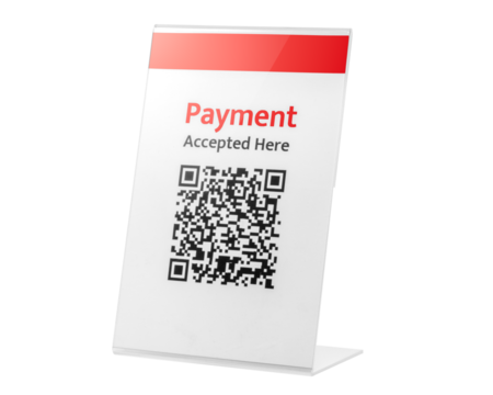 QRコード決済の読み取り用プレート
 QR code payment