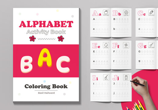 Alphabet Activity Coloring Book Layout