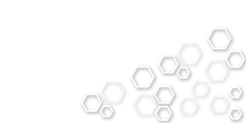 Abstract white and grey color hexagonal geometric background with copy space.Abstract white and gray hexagon technology lines background.Abstract white lines background.

