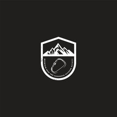 Fototapeta premium Mountain logo design inspiration, Mountain illustration, outdoor adventure . Vector graphic print for t shirt and other uses