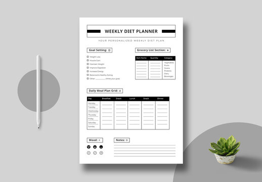 Diet Planner Template Layout
