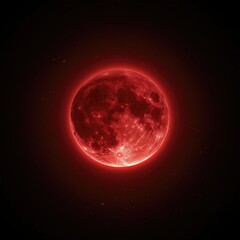 Full moon closeup in red tone