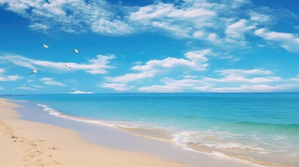 beach horizon blue sky