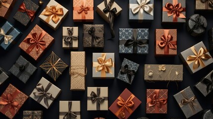 present gift box flat lay