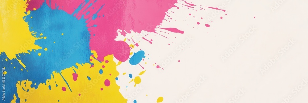 Poster colorful splashes create a playful and cheerful background perfect for vibrant designs and creative 