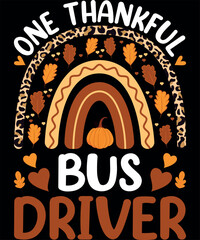 PrintOne Thankful Bus Driver Thanksgiving Fall School Bus Driver T-Shirt designs
