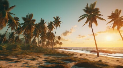 lush green palm trees