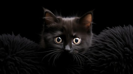 Obraz premium eyes cat black background