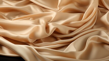 Obraz premium Elegant Beige Silk Fabric Drapery: Luxurious Texture and Smooth Waves