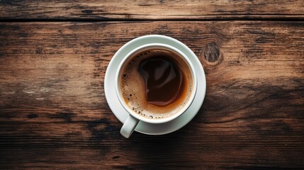 Obraz premium steaming coffe cup top view