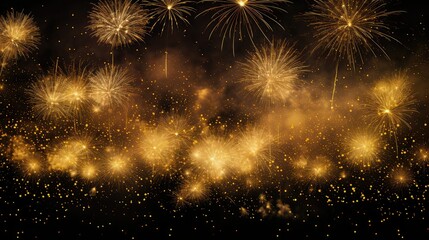 Fototapeta premium bursts fireworks gold