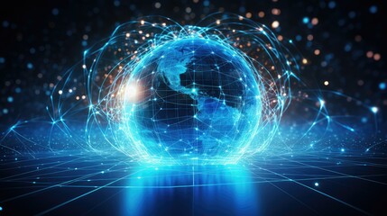 Obraz premium communication blue network