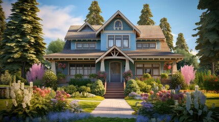 Obraz premium pastel craftsman houses