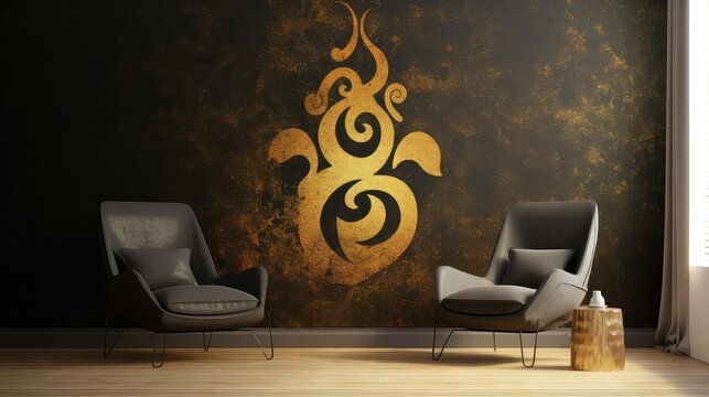 surface gold om pattern