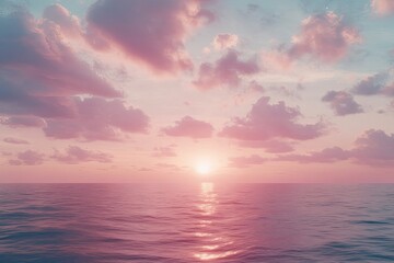 Pastel sunset over calm ocean (1)