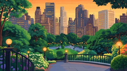 Fototapeta premium World Cities Day-Towering Skyscrapers Seamlessly Blending with Lush Greenery for Sustainable Urban Living