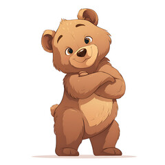 Naklejka premium Adorable and Playful Bear Engaged in Various Activities, Minimalist and Logo-Style Designs illustrator