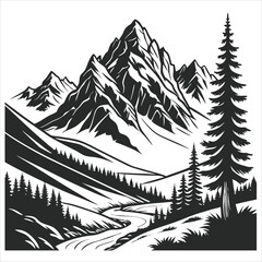 vector illustration of forest landscape