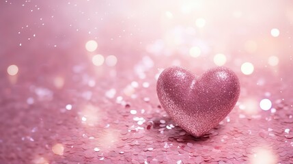 Obraz premium particles pink glitter heart
