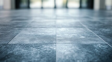 Elegant smooth gray stone floor with soft neutral bokeh background interior design modern space