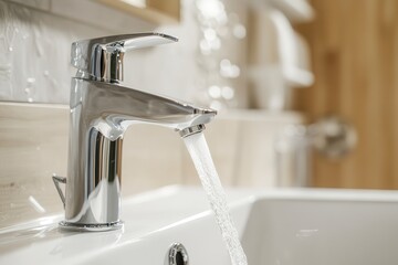 water flowing from faucet